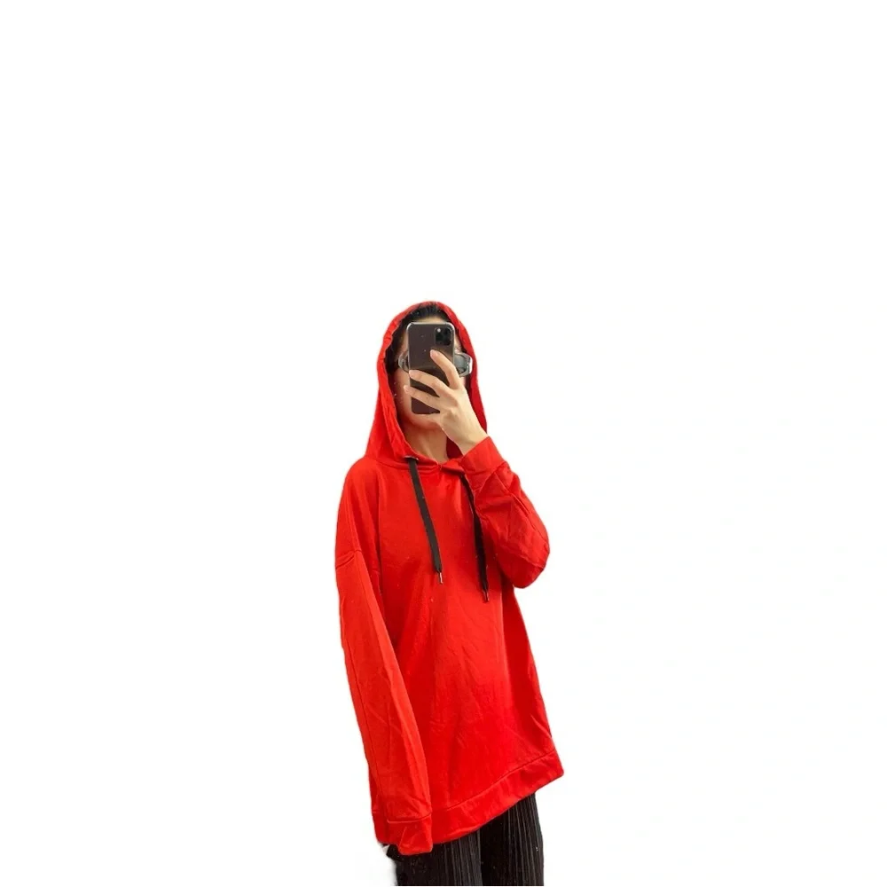 ZARA Red Oversized Hoodie Size S - Picture 7 of 14